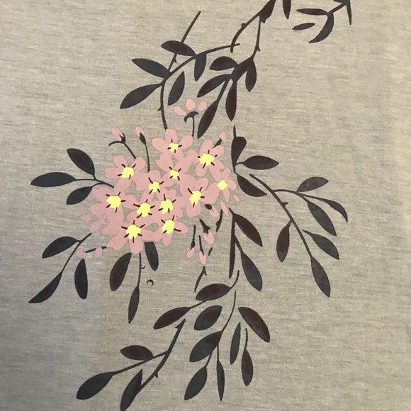 Noracora Sage Green Long Sleeve Top Women Size XL Floral Print Faux Wood Buttons - Picture 5 of 8